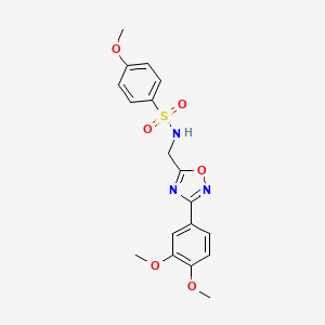 molecular formula C18H19N3O6S B7718267 N-((3-(3,4-dimethoxyphenyl)-1,2,4-oxadiazol-5-yl)methyl)-4-methoxybenzenesulfonamide 