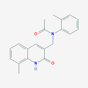 molecular formula C20H20N2O2 B7718272 N-((2-hydroxy-8-methylquinolin-3-yl)methyl)-N-(o-tolyl)acetamide 