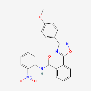 molecular formula C22H16N4O5 B7718281 2-(3-(4-methoxyphenyl)-1,2,4-oxadiazol-5-yl)-N-(2-nitrophenyl)benzamide 