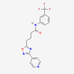 molecular formula C18H15F3N4O2 B7718294 4-(3-(pyridin-4-yl)-1,2,4-oxadiazol-5-yl)-N-(3-(trifluoromethyl)phenyl)butanamide 