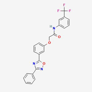 molecular formula C23H16F3N3O3 B7718302 2-(3-(3-phenyl-1,2,4-oxadiazol-5-yl)phenoxy)-N-(3-(trifluoromethyl)phenyl)acetamide 