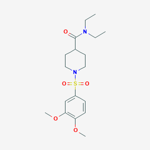 molecular formula C18H28N2O5S B7718317 1-((3,4-dimethoxyphenyl)sulfonyl)-N,N-diethylpiperidine-4-carboxamide 