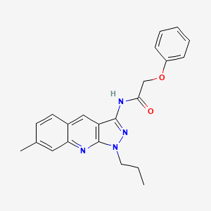 molecular formula C22H22N4O2 B7718324 N-(7-methyl-1-propyl-1H-pyrazolo[3,4-b]quinolin-3-yl)-2-phenoxyacetamide 