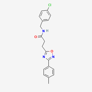 molecular formula C19H18ClN3O2 B7718333 N-(4-chlorobenzyl)-3-(3-(p-tolyl)-1,2,4-oxadiazol-5-yl)propanamide 