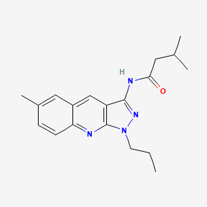 molecular formula C19H24N4O B7718338 3-methyl-N-(6-methyl-1-propyl-1H-pyrazolo[3,4-b]quinolin-3-yl)butanamide 