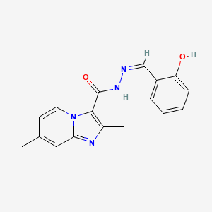 (Z)-N'-(2-hydroxybenzylidene)-2,7-dimethylimidazo[1,2-a]pyridine-3-carbohydrazide