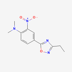molecular formula C12H14N4O3 B7718351 4-(3-ethyl-1,2,4-oxadiazol-5-yl)-N,N-dimethyl-2-nitroaniline 
