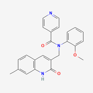 molecular formula C24H21N3O3 B7718359 N-((2-hydroxy-7-methylquinolin-3-yl)methyl)-N-(2-methoxyphenyl)isonicotinamide 
