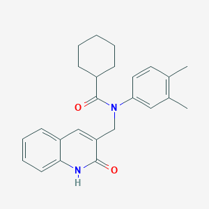 molecular formula C25H28N2O2 B7718373 N-(3,4-dimethylphenyl)-N-((2-hydroxyquinolin-3-yl)methyl)cyclohexanecarboxamide 
