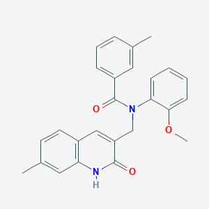 N-((2-hydroxy-7-methylquinolin-3-yl)methyl)-N-(2-methoxyphenyl)-3-methylbenzamide