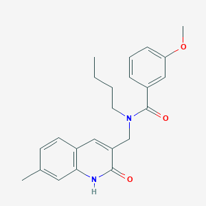 N-butyl-N-((2-hydroxy-7-methylquinolin-3-yl)methyl)-3-methoxybenzamide