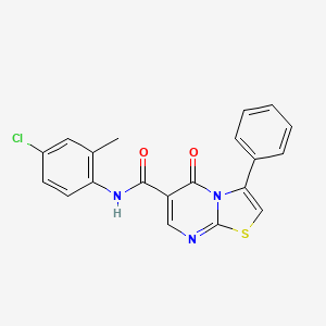 molecular formula C20H14ClN3O2S B7718393 N-(2-ethyl-6-methylphenyl)-5-oxo-3-phenyl-5H-[1,3]thiazolo[3,2-a]pyrimidine-6-carboxamide 