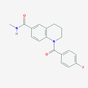 molecular formula C18H17FN2O2 B7718402 1-(4-fluorobenzoyl)-N-methyl-1,2,3,4-tetrahydroquinoline-6-carboxamide 