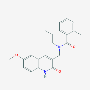 molecular formula C22H24N2O3 B7718428 N-((2-hydroxy-6-methoxyquinolin-3-yl)methyl)-2-methyl-N-propylbenzamide 