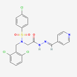 molecular formula C21H17Cl3N4O3S B7718433 (E)-4-chloro-N-(2,6-dichlorobenzyl)-N-(2-oxo-2-(2-(pyridin-4-ylmethylene)hydrazinyl)ethyl)benzenesulfonamide 