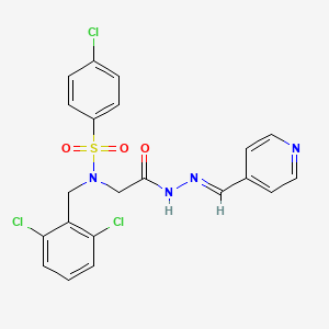 2-[(4-chlorophenyl)sulfonyl-[(2,6-dichlorophenyl)methyl]amino]-N-[(E)-pyridin-4-ylmethylideneamino]acetamide