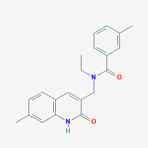 molecular formula C21H22N2O2 B7718445 N-ethyl-N-((2-hydroxy-7-methylquinolin-3-yl)methyl)-3-methylbenzamide 