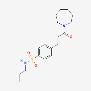 molecular formula C18H28N2O3S B7718457 4-(3-(azepan-1-yl)-3-oxopropyl)-N-propylbenzenesulfonamide 