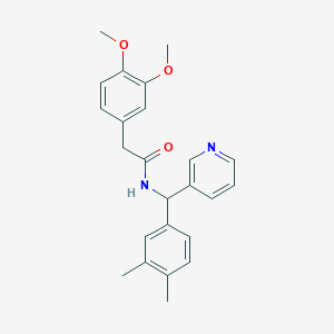 molecular formula C24H26N2O3 B7718465 2-(3,4-dimethoxyphenyl)-N-((3,4-dimethylphenyl)(pyridin-3-yl)methyl)acetamide 
