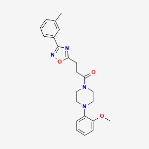 molecular formula C23H26N4O3 B7718467 1-(4-(2-methoxyphenyl)piperazin-1-yl)-3-(3-(m-tolyl)-1,2,4-oxadiazol-5-yl)propan-1-one 