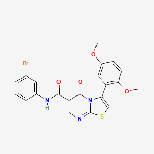 molecular formula C21H16BrN3O4S B7718480 3-(2,5-dimethoxyphenyl)-5-oxo-N-[4-(propan-2-yl)phenyl]-5H-[1,3]thiazolo[3,2-a]pyrimidine-6-carboxamide 