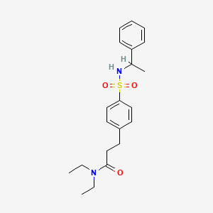 molecular formula C21H28N2O3S B7718521 N,N-diethyl-3-(4-(N-(1-phenylethyl)sulfamoyl)phenyl)propanamide 