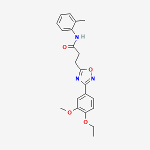 molecular formula C21H23N3O4 B7718552 3-(3-(4-ethoxy-3-methoxyphenyl)-1,2,4-oxadiazol-5-yl)-N-(o-tolyl)propanamide 