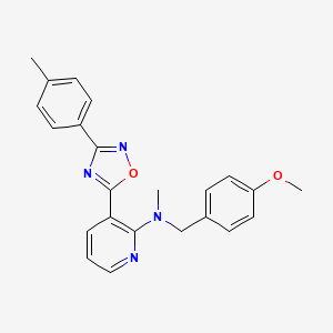 molecular formula C23H22N4O2 B7718560 N-(4-methoxybenzyl)-N-methyl-3-(3-(p-tolyl)-1,2,4-oxadiazol-5-yl)pyridin-2-amine 