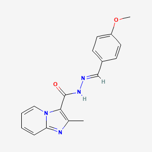 molecular formula C17H16N4O2 B7718562 (E)-N'-(4-methoxybenzylidene)-2-methylimidazo[1,2-a]pyridine-3-carbohydrazide 