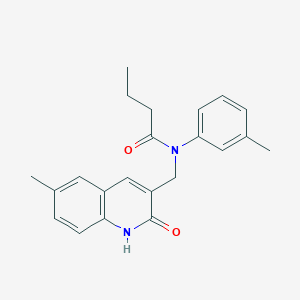 molecular formula C22H24N2O2 B7718598 N-((2-hydroxy-6-methylquinolin-3-yl)methyl)-N-(m-tolyl)butyramide 
