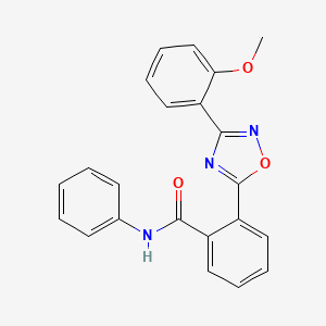 molecular formula C22H17N3O3 B7718613 2-(3-(2-methoxyphenyl)-1,2,4-oxadiazol-5-yl)-N-phenylbenzamide 