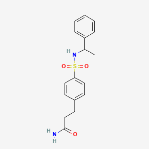 molecular formula C17H20N2O3S B7718656 3-[4-(1-Phenylethylsulfamoyl)phenyl]propanamide CAS No. 755016-43-4