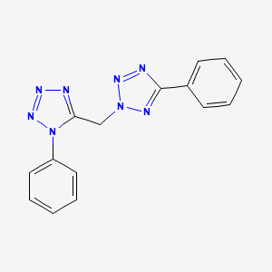 molecular formula C15H12N8 B7718664 1-Phenyl-5-((5-phenyl-2H-tetrazol-2-yl)methyl)-1H-tetrazole 