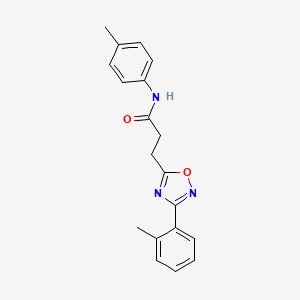 molecular formula C19H19N3O2 B7718673 N-(p-tolyl)-3-(3-(o-tolyl)-1,2,4-oxadiazol-5-yl)propanamide 