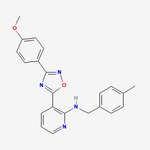molecular formula C22H20N4O2 B7718679 3-(3-(4-methoxyphenyl)-1,2,4-oxadiazol-5-yl)-N-(4-methylbenzyl)pyridin-2-amine 