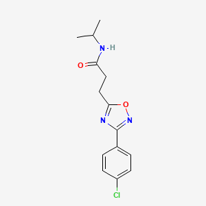 molecular formula C14H16ClN3O2 B7718688 3-(3-(4-chlorophenyl)-1,2,4-oxadiazol-5-yl)-N-isopropylpropanamide 