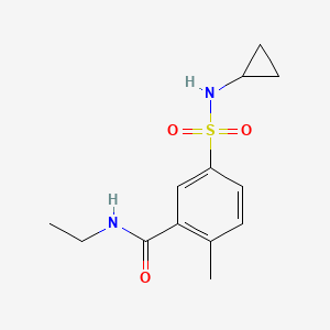 molecular formula C13H18N2O3S B7718699 N-ethyl-2-methyl-5-{[(4-methylphenyl)methyl]sulfamoyl}benzamide 
