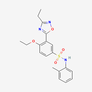 molecular formula C19H21N3O4S B7718766 4-ethoxy-3-(3-ethyl-1,2,4-oxadiazol-5-yl)-N-(o-tolyl)benzenesulfonamide 