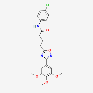 molecular formula C21H22ClN3O5 B7718768 N-(4-chlorophenyl)-4-(3-(3,4,5-trimethoxyphenyl)-1,2,4-oxadiazol-5-yl)butanamide 