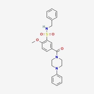 molecular formula C25H27N3O4S B7718786 3-(benzylsulfamoyl)-N-[2-(cyclohex-1-en-1-yl)ethyl]-4-methoxybenzamide 