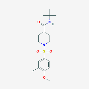 molecular formula C18H28N2O4S B7718807 N-[2-chloro-5-(trifluoromethyl)phenyl]-1-(4-methoxy-3-methylbenzenesulfonyl)piperidine-4-carboxamide 
