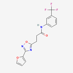molecular formula C16H12F3N3O3 B7718818 3-(3-(furan-2-yl)-1,2,4-oxadiazol-5-yl)-N-(3-(trifluoromethyl)phenyl)propanamide 