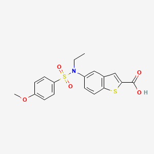 molecular formula C18H17NO5S2 B7718829 5-(N-ethyl-4-methoxyphenylsulfonamido)benzo[b]thiophene-2-carboxylic acid 
