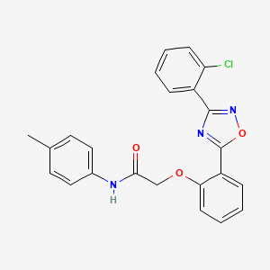 molecular formula C23H18ClN3O3 B7718839 2-(2-(3-(2-chlorophenyl)-1,2,4-oxadiazol-5-yl)phenoxy)-N-(p-tolyl)acetamide 