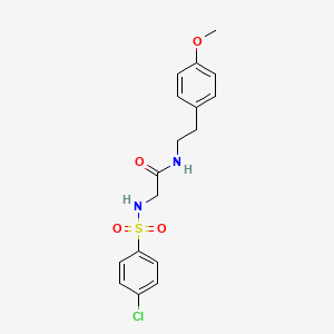 molecular formula C17H19ClN2O4S B7718853 2-(4-chlorophenylsulfonamido)-N-(4-methoxyphenethyl)acetamide 
