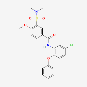molecular formula C22H21ClN2O5S B7718873 N-[4-(benzyloxy)phenyl]-3-(dimethylsulfamoyl)-4-methoxybenzamide 