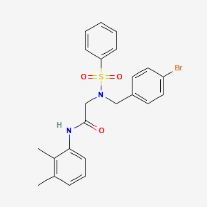 molecular formula C23H23BrN2O3S B7718932 2-{N-[(4-bromophenyl)methyl]benzenesulfonamido}-N-(5-chloro-2-methoxyphenyl)acetamide 