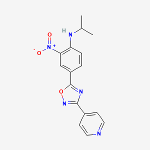 molecular formula C16H15N5O3 B7718934 N-isopropyl-2-nitro-4-(3-(pyridin-4-yl)-1,2,4-oxadiazol-5-yl)aniline 