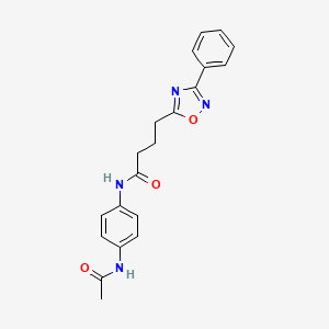 molecular formula C20H20N4O3 B7718939 N-(4-acetamidophenyl)-4-(3-phenyl-1,2,4-oxadiazol-5-yl)butanamide 