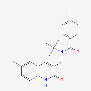 N-(tert-butyl)-N-((2-hydroxy-6-methylquinolin-3-yl)methyl)-4-methylbenzamide